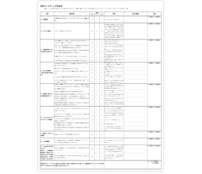 採用選考用「採点表」
